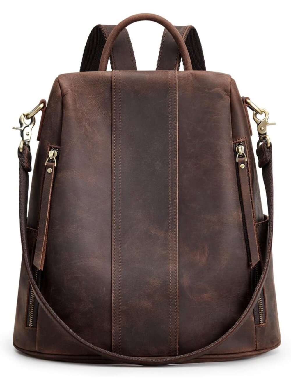Stylish Antitheft Leather Backpack Purse for Women - Medium Rucksack Shoulder